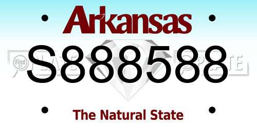 S888588 Arkansas License Plate