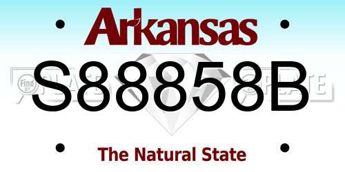 S88858B Arkansas License Plate