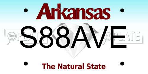 S88AVE Arkansas License Plate