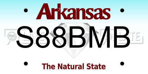 S88BMB Arkansas License Plate