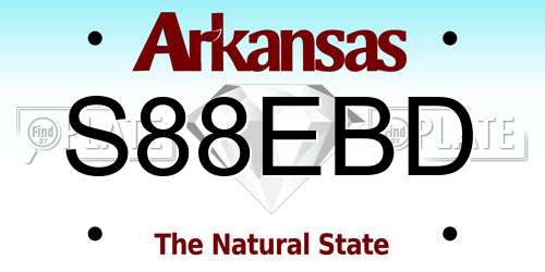 S88EBD Arkansas License Plate