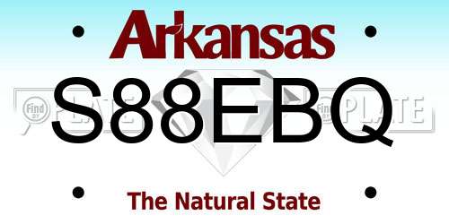 S88EBQ Arkansas License Plate