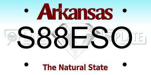 S88ESO Arkansas License Plate