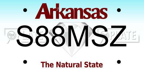 S88MSZ Arkansas License Plate