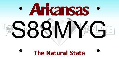 S88MYG Arkansas License Plate