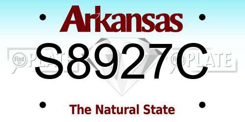 S8927C Arkansas License Plate