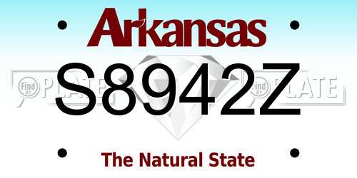 S8942Z Arkansas License Plate