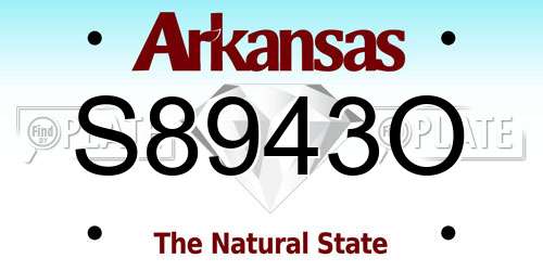 S8943O Arkansas License Plate