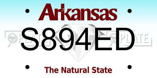 S894ED Arkansas License Plate