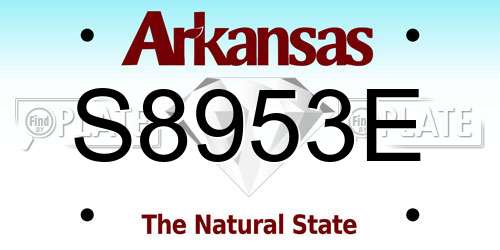 S8953E Arkansas License Plate