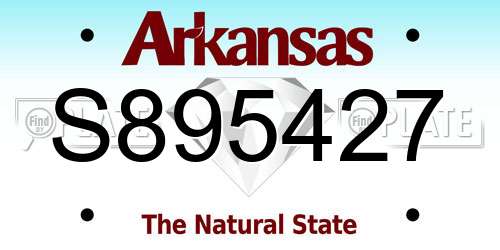 S895427 Arkansas License Plate