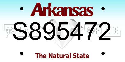 S895472 Arkansas License Plate