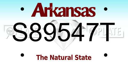 S89547T Arkansas License Plate