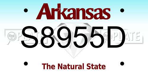S8955D Arkansas License Plate
