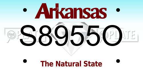 S8955O Arkansas License Plate