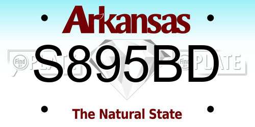 S895BD Arkansas License Plate