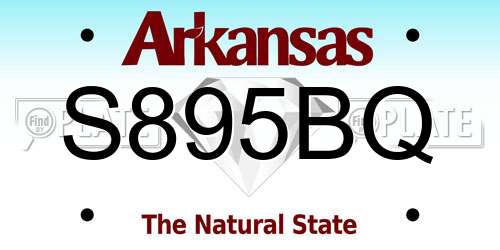 S895BQ Arkansas License Plate