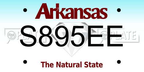 S895EE Arkansas License Plate