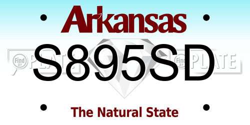 S895SD Arkansas License Plate