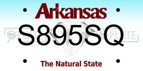 S895SQ Arkansas License Plate