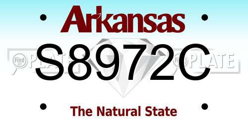 S8972C Arkansas License Plate