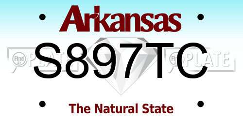 S897TC Arkansas License Plate
