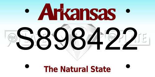 S898422 Arkansas License Plate