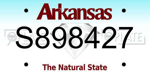 S898427 Arkansas License Plate