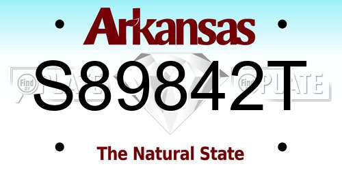 S89842T Arkansas License Plate