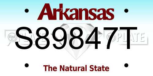 S89847T Arkansas License Plate