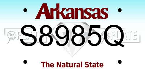 S8985Q Arkansas License Plate
