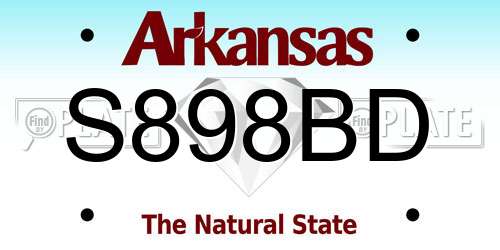 S898BD Arkansas License Plate