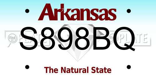 S898BQ Arkansas License Plate