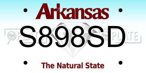 S898SD Arkansas License Plate