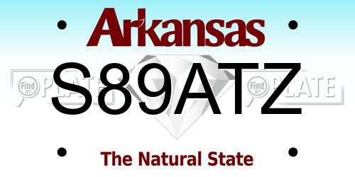 S89ATZ Arkansas License Plate