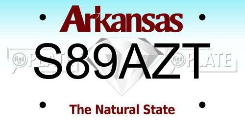S89AZT Arkansas License Plate