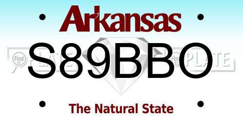 S89BBO Arkansas License Plate