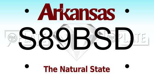 S89BSD Arkansas License Plate