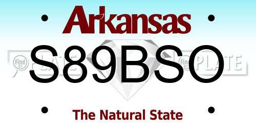 S89BSO Arkansas License Plate