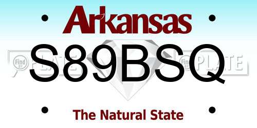 S89BSQ Arkansas License Plate
