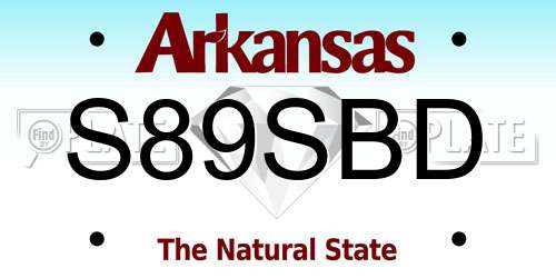 S89SBD Arkansas License Plate