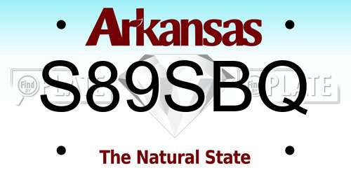 S89SBQ Arkansas License Plate