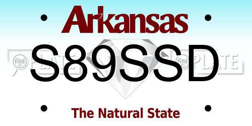 S89SSD Arkansas License Plate