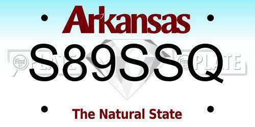 S89SSQ Arkansas License Plate