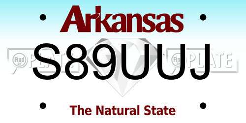 S89UUJ Arkansas License Plate