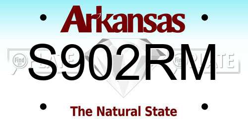 S902RM Arkansas License Plate