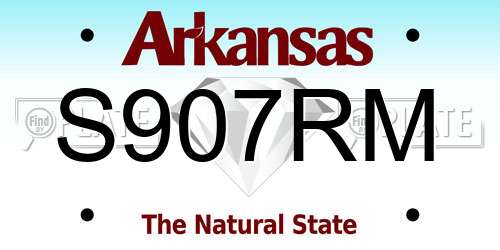 S907RM Arkansas License Plate