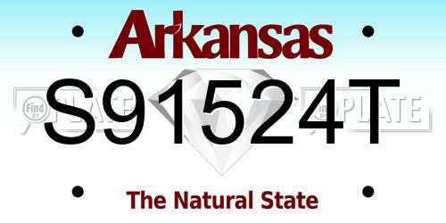 S91524T Arkansas License Plate