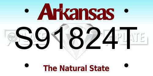 S91824T Arkansas License Plate