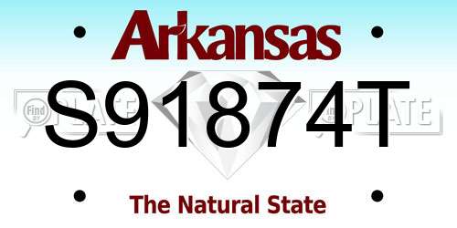 S91874T Arkansas License Plate
